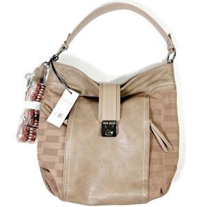 NWT Pepe Moll Women's Vegan Leather Checkered Hobo Sling Bag